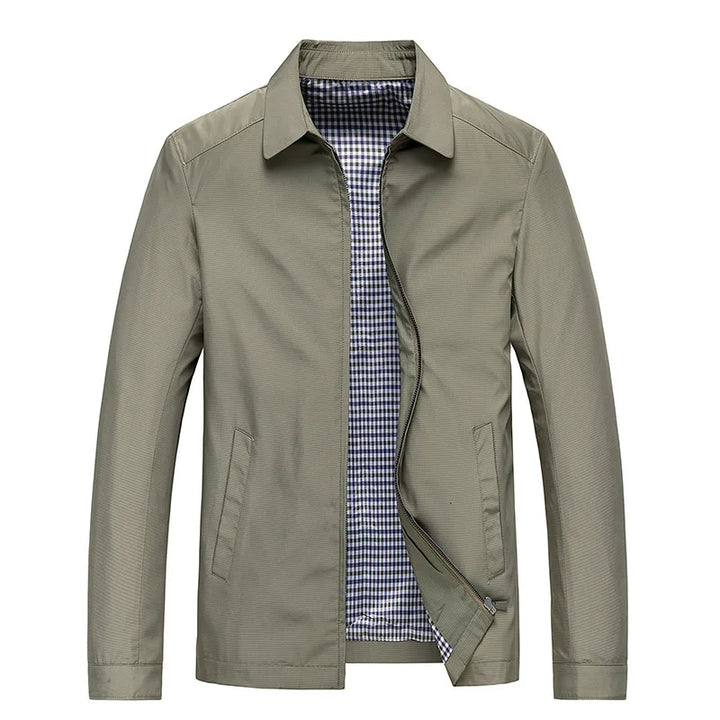 Men's Zip-Front Jacket with Check Lining