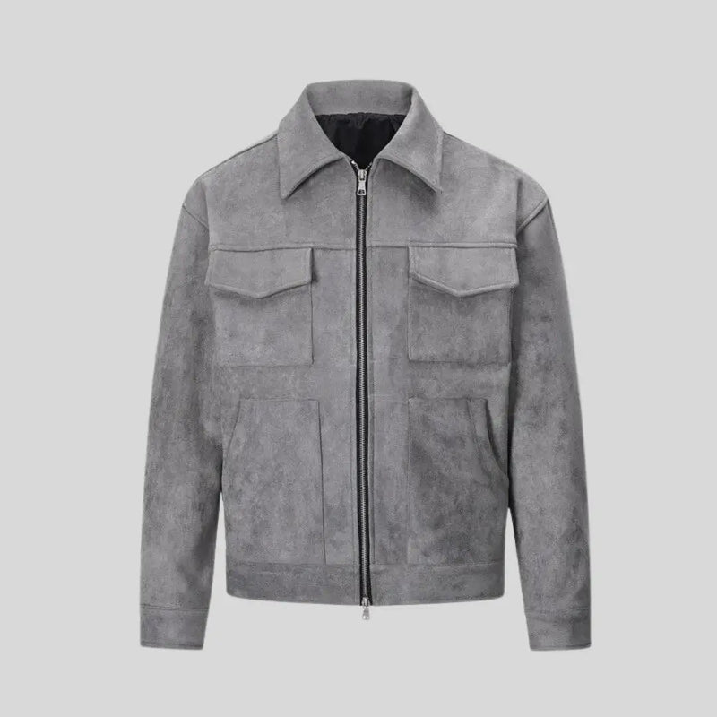 Men's Zip-Front Jacket with Chest Pockets