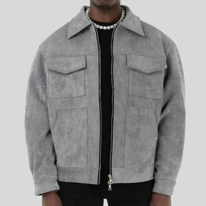 Men's Zip-Front Jacket with Chest Pockets