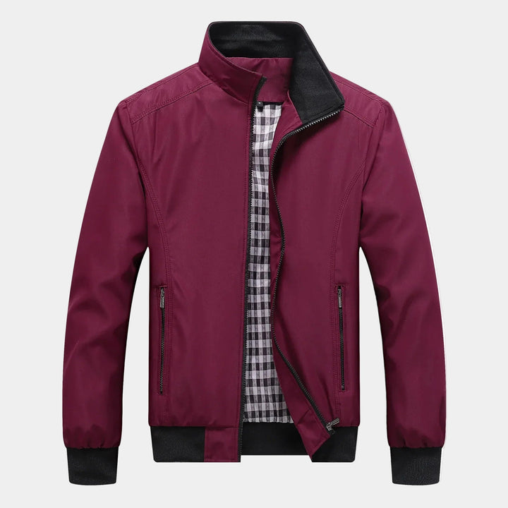 Men's Zip-Front Stand Collar Jacket