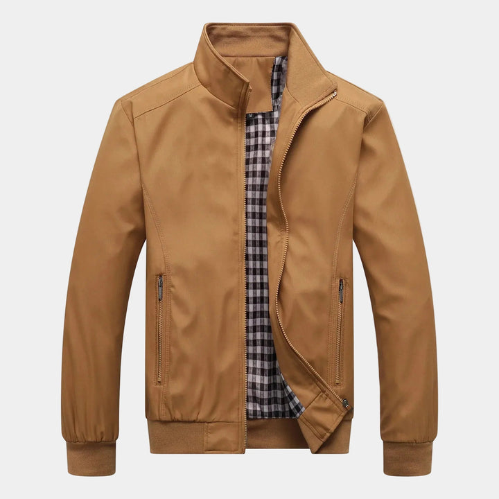 Men's Zip-Front Stand Collar Jacket