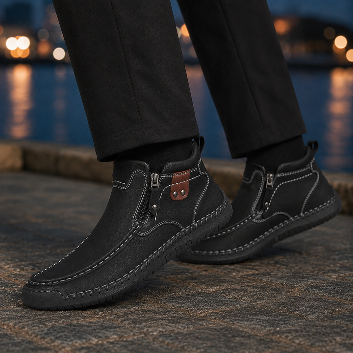 Men's Zip Moc-Toe Ankle Boots