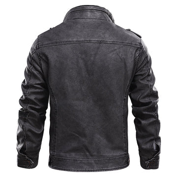 Men's Zip-Up Jacket with Ribbed Collar