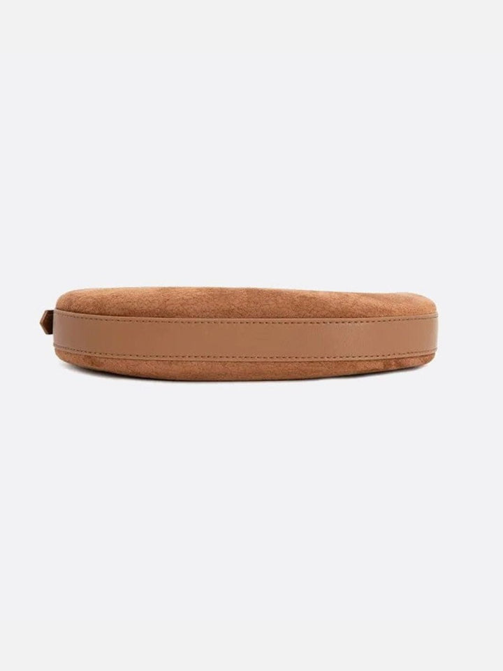 Saddle Taske I Ruskindslook med Guldlås