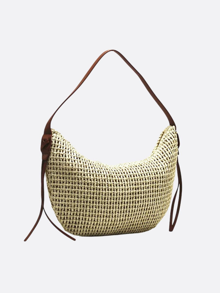 Crescent Stråtaske I Elegant Sommerdesign I Naturmateriale
