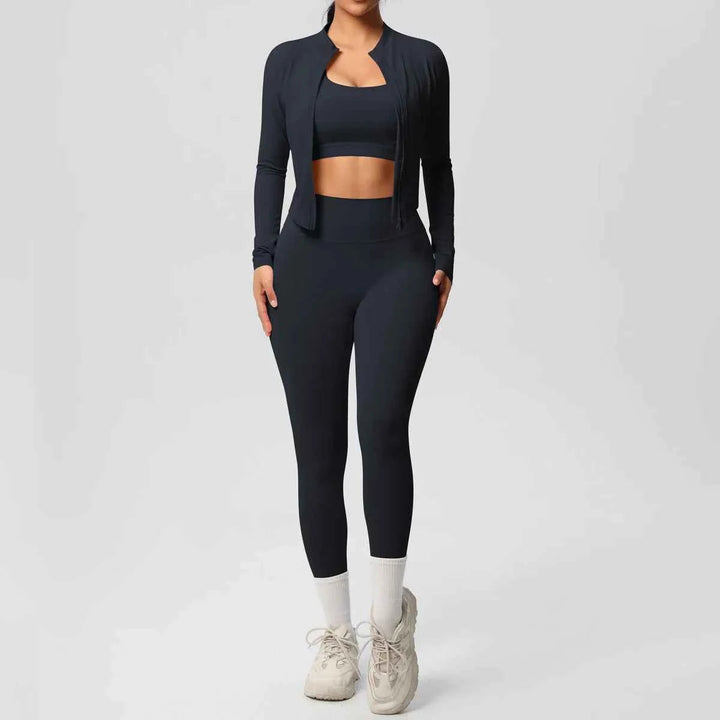 Women's 3-Piece Zip-Up Gym Set
