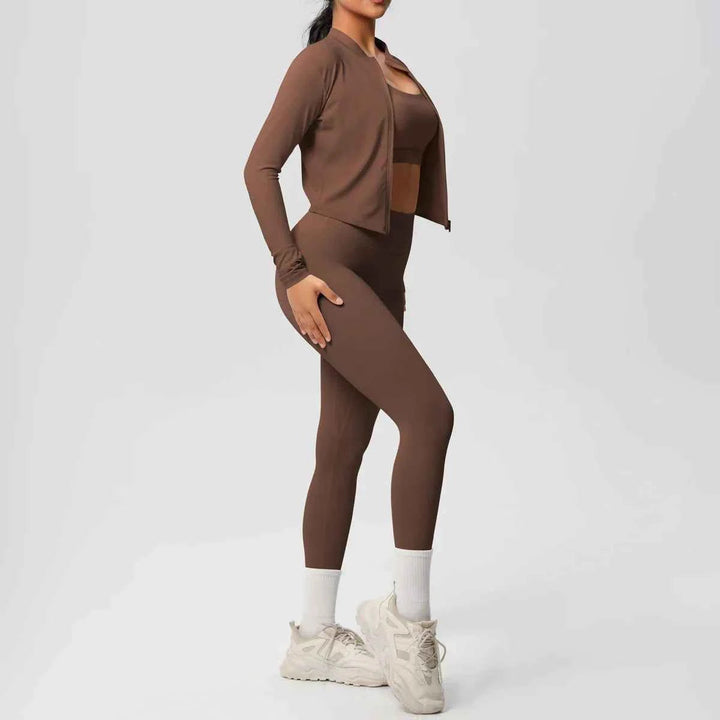 Women's 3-Piece Zip-Up Gym Set