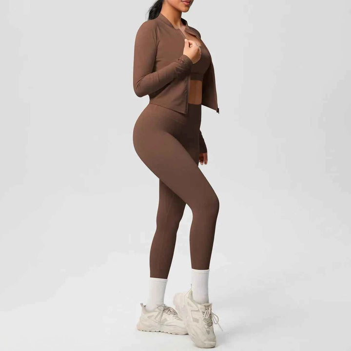 Women's 3-Piece Zip-Up Gym Set