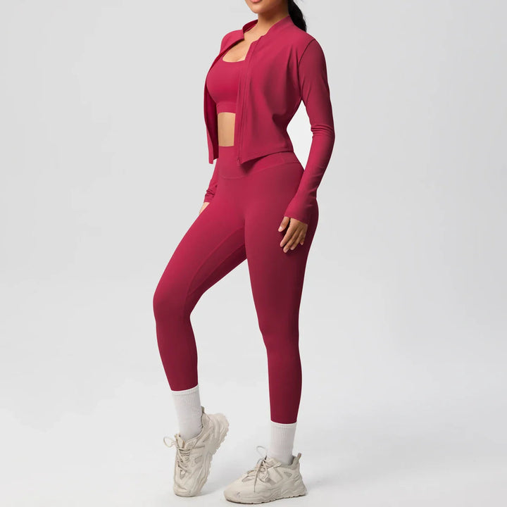 Women's 3-Piece Zip-Up Gym Set