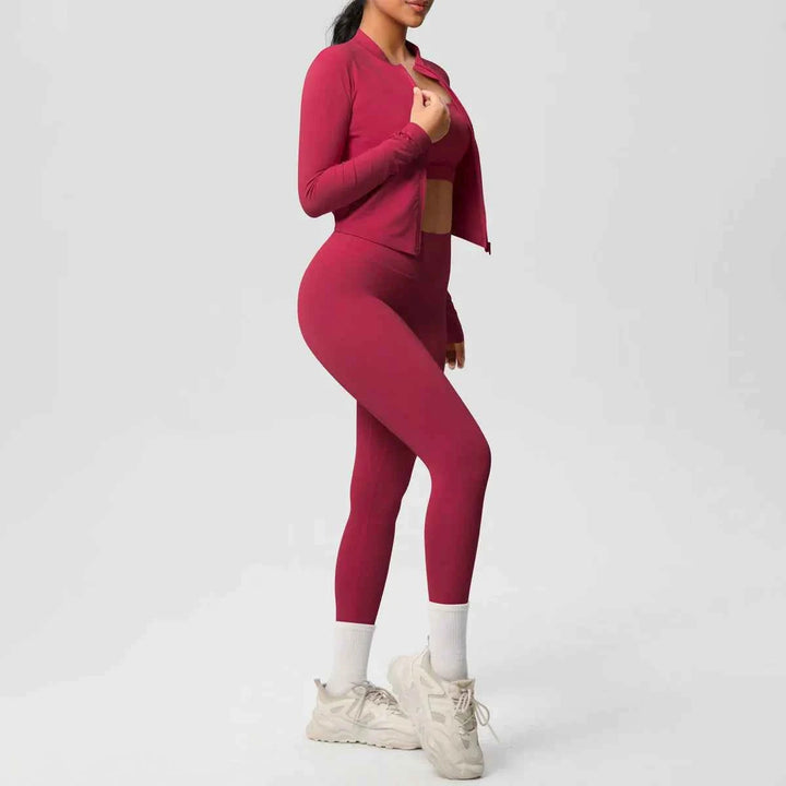 Women's 3-Piece Zip-Up Gym Set