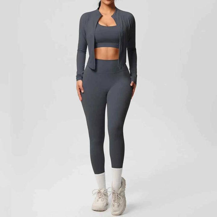 Women's 3-Piece Zip-Up Gym Set