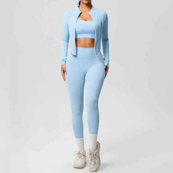 Women's 3-Piece Zip-Up Gym Set