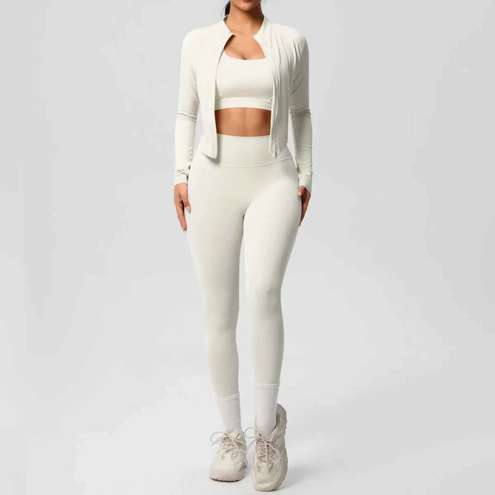 Women's 3-Piece Zip-Up Gym Set