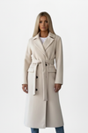 Women's Belted Double-Breasted Long Coat