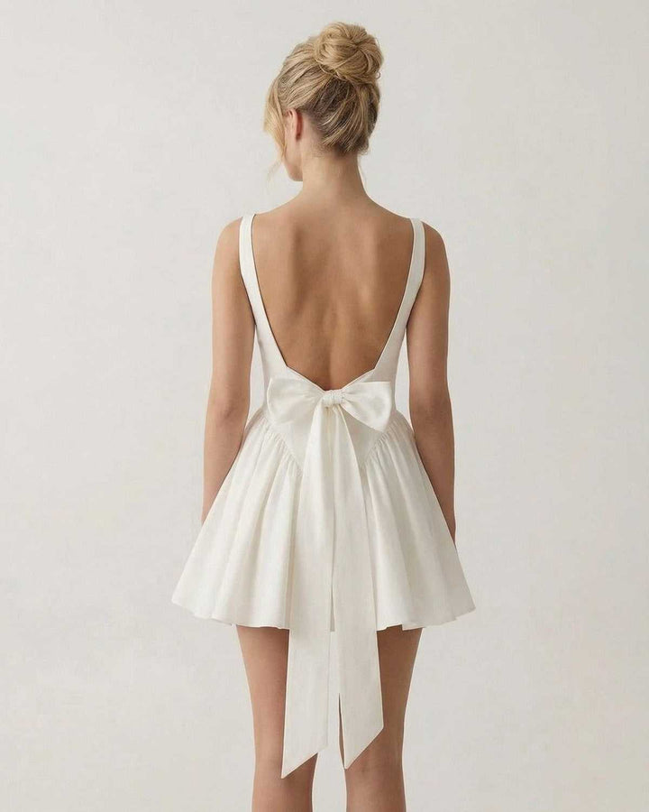 Women's Bow Detail Backless Mini Dress