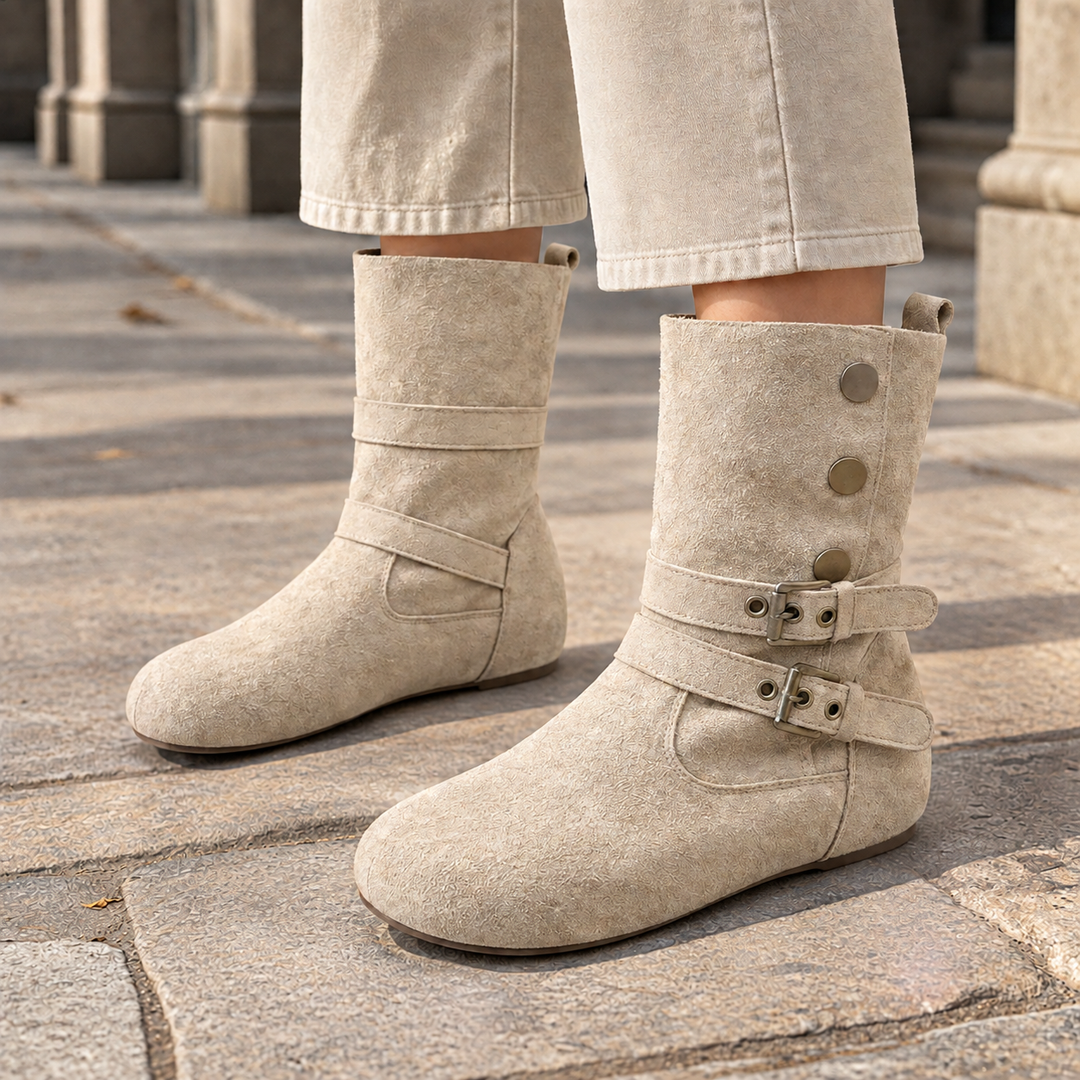 Women's Buckle Mid-Calf Boots