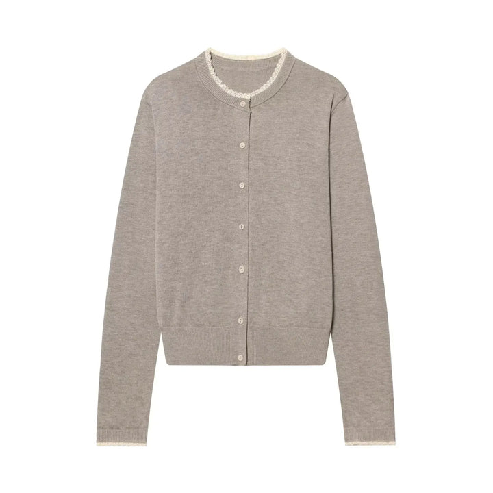 Women's Button-Front Crew Neck Knit Cardigan