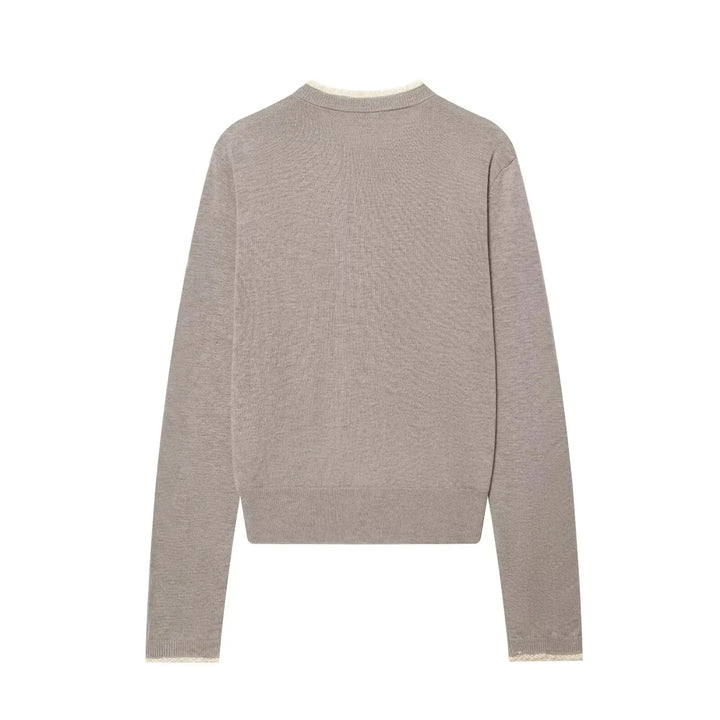 Women's Button-Front Crew Neck Knit Cardigan