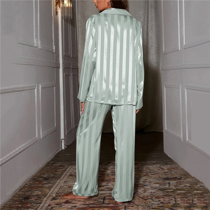 Women's Button-Front Long Sleeve Lounge Set