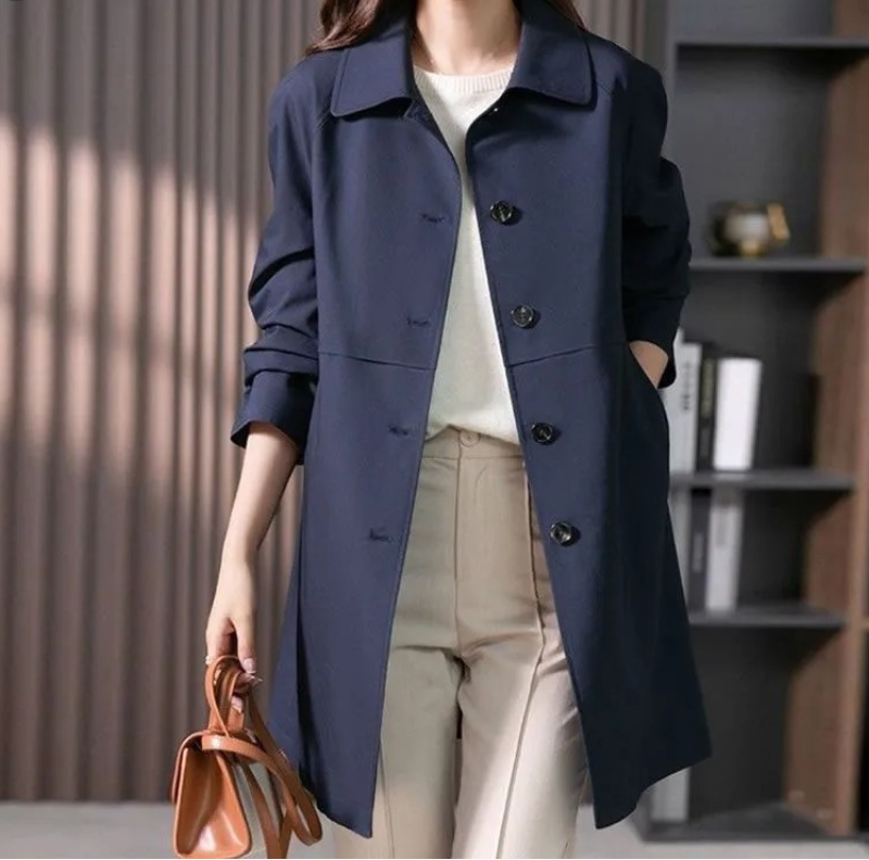 Women's Button-Front Trench Coat