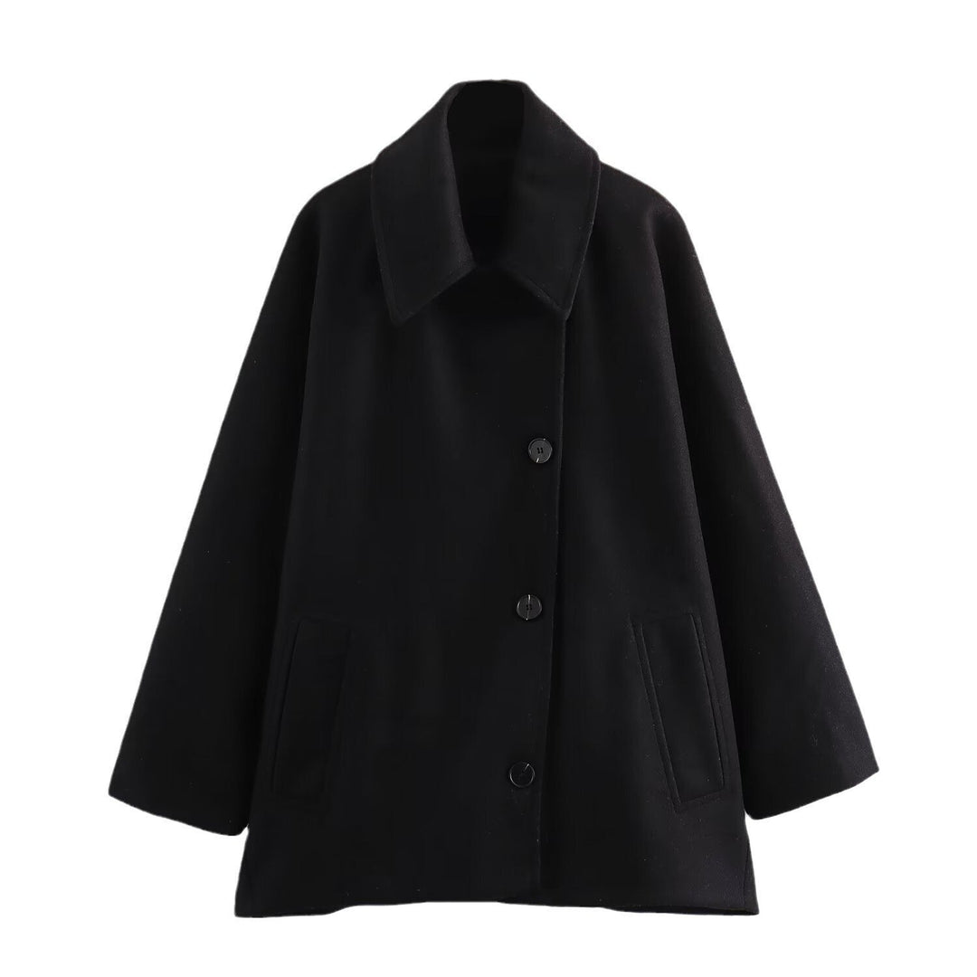 Women's Button-Front Turn-Down Collar Jacket