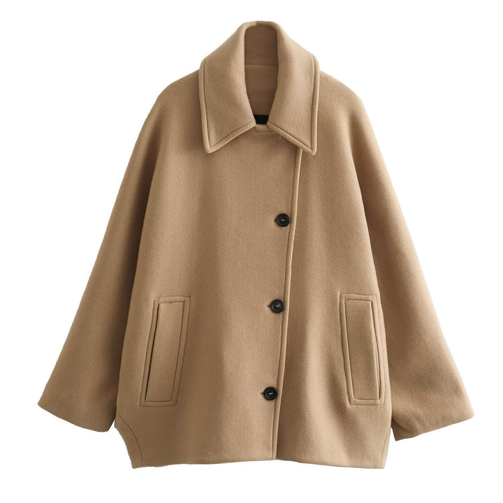 Women's Button-Front Turn-Down Collar Jacket
