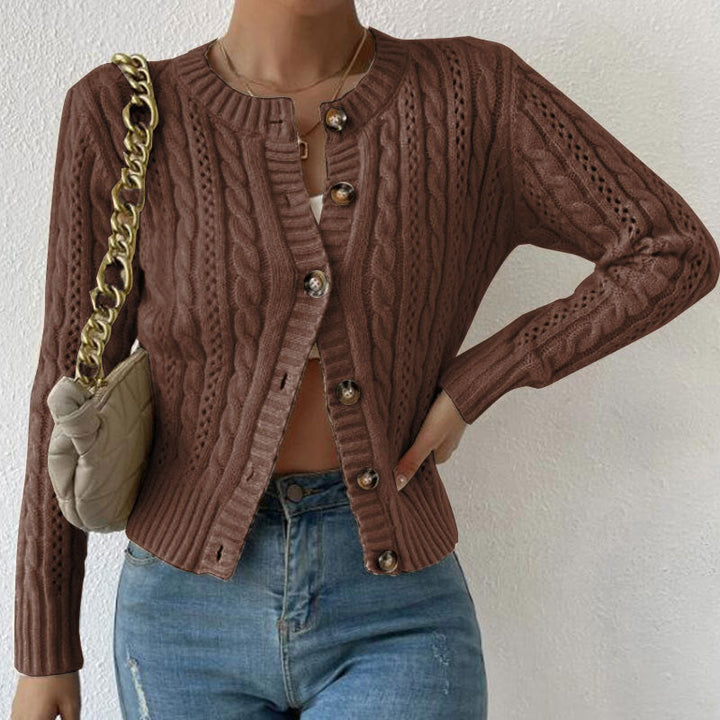 Women's Cable Knit Button-Front Cardigan