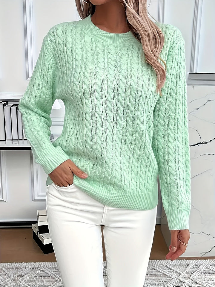 Women's Cable Knit Long-Sleeve Sweater