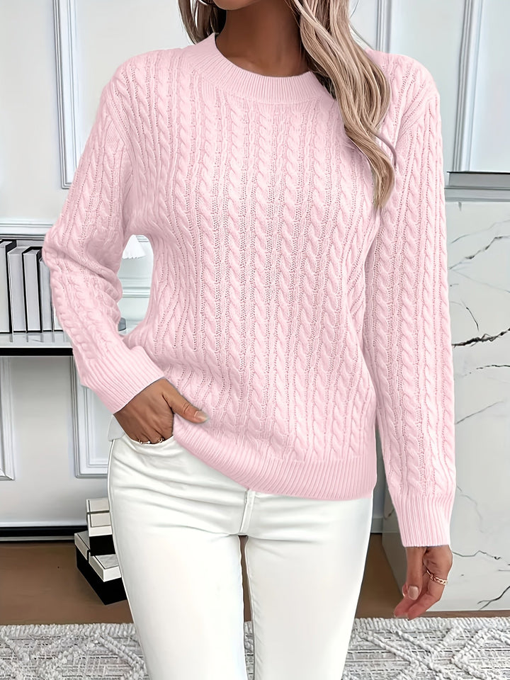 Women's Cable Knit Long-Sleeve Sweater