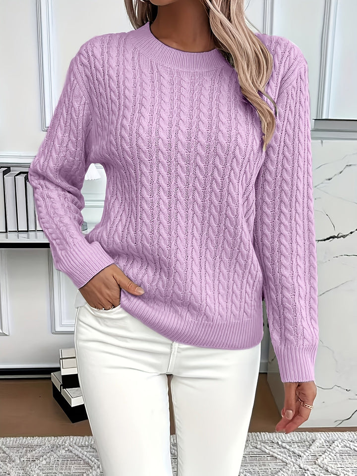 Women's Cable Knit Long-Sleeve Sweater