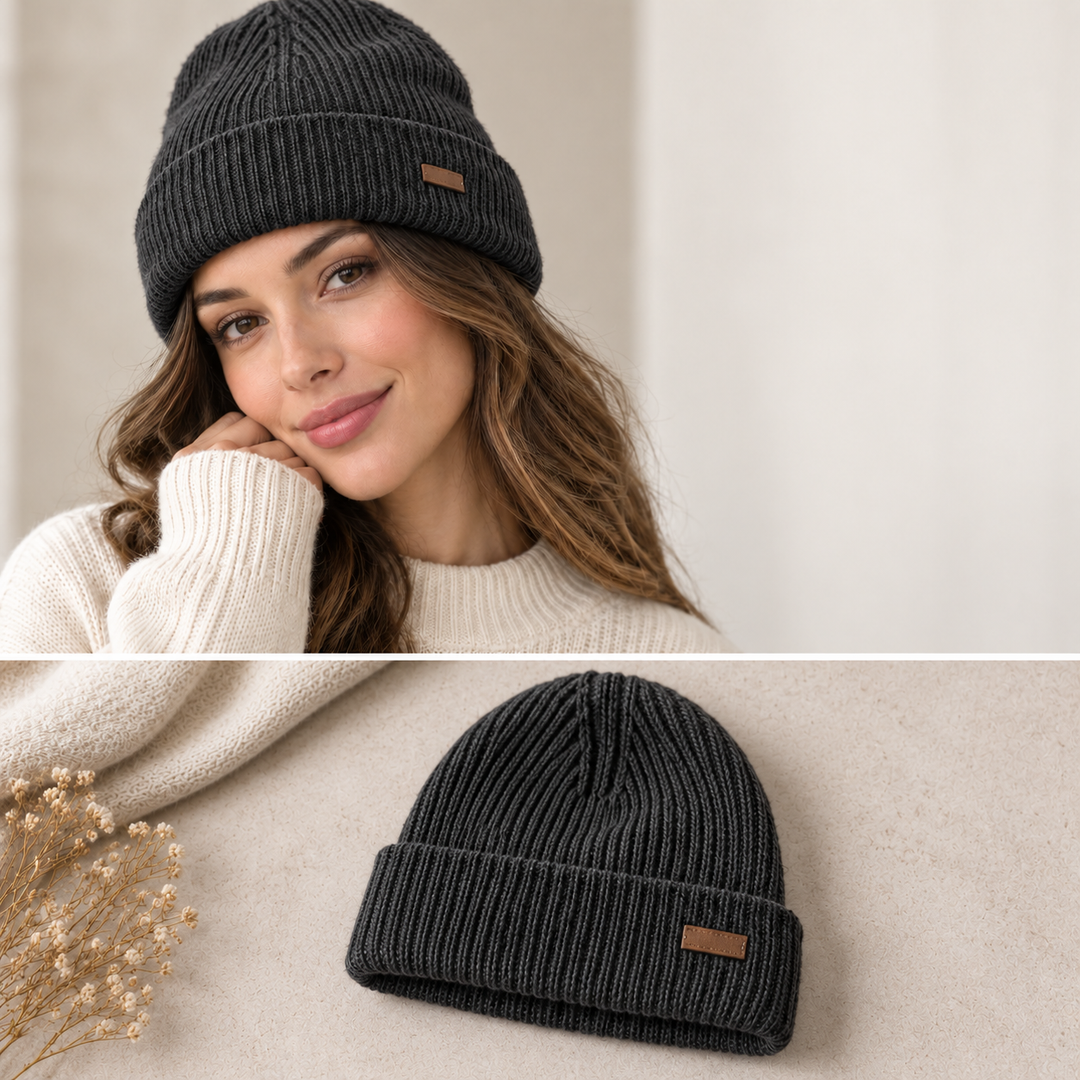 Women's Cable-Knit Ribbed Cuffed Beanie
