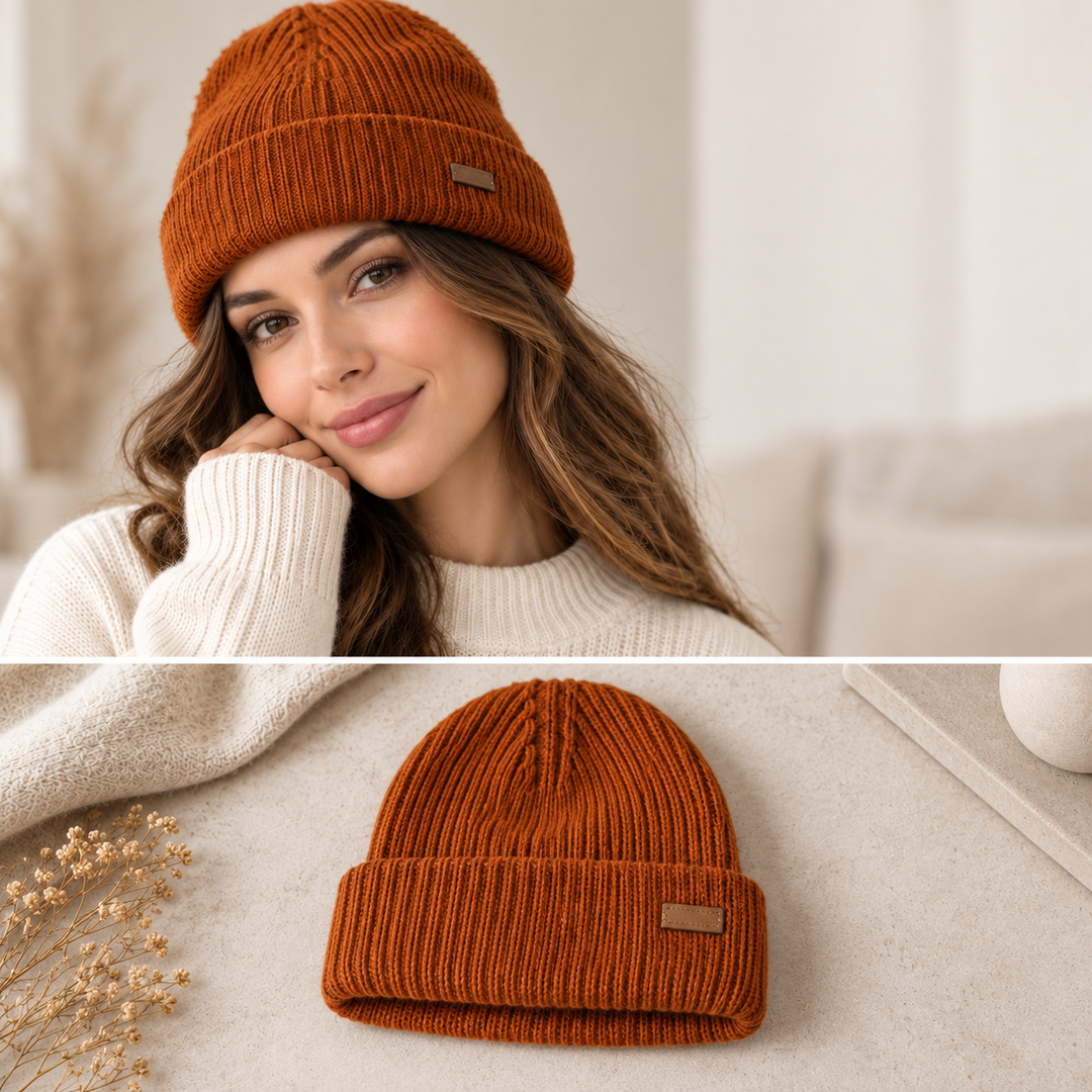 Women's Cable-Knit Ribbed Cuffed Beanie
