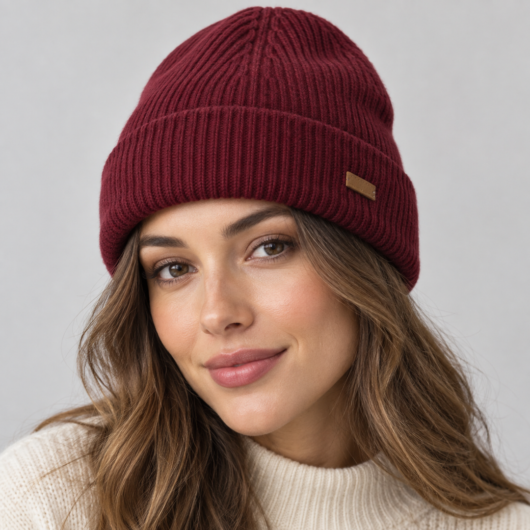 Women's Cable-Knit Ribbed Cuffed Beanie