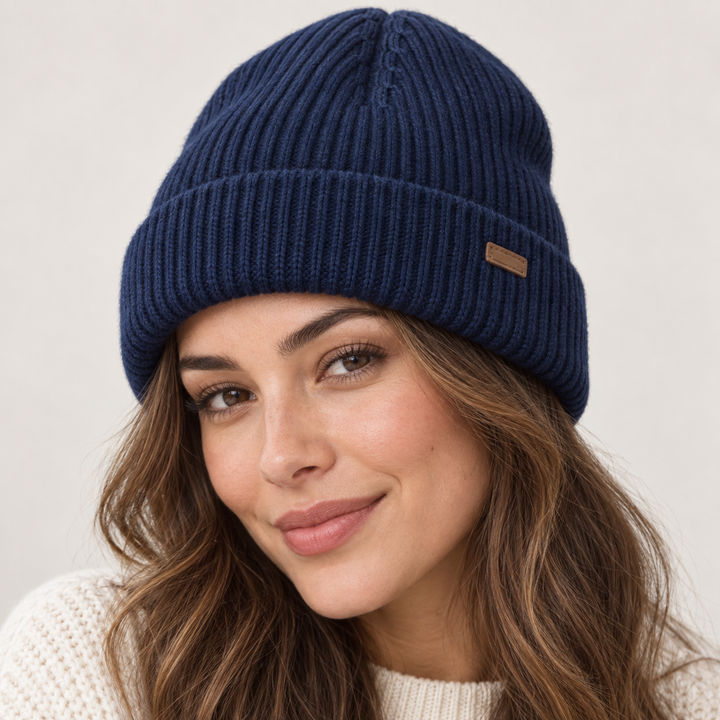 Women's Cable-Knit Ribbed Cuffed Beanie