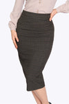 Women's Checked Pencil Skirt