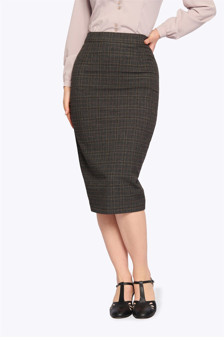 Women's Checked Pencil Skirt