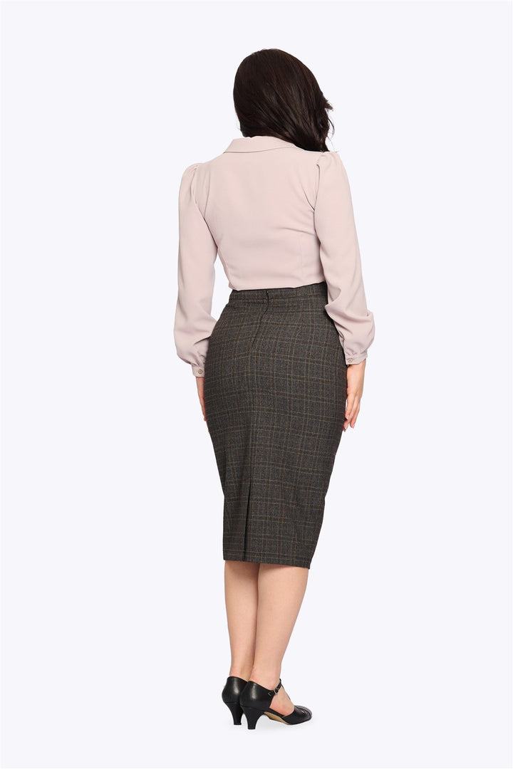 Women's Checked Pencil Skirt