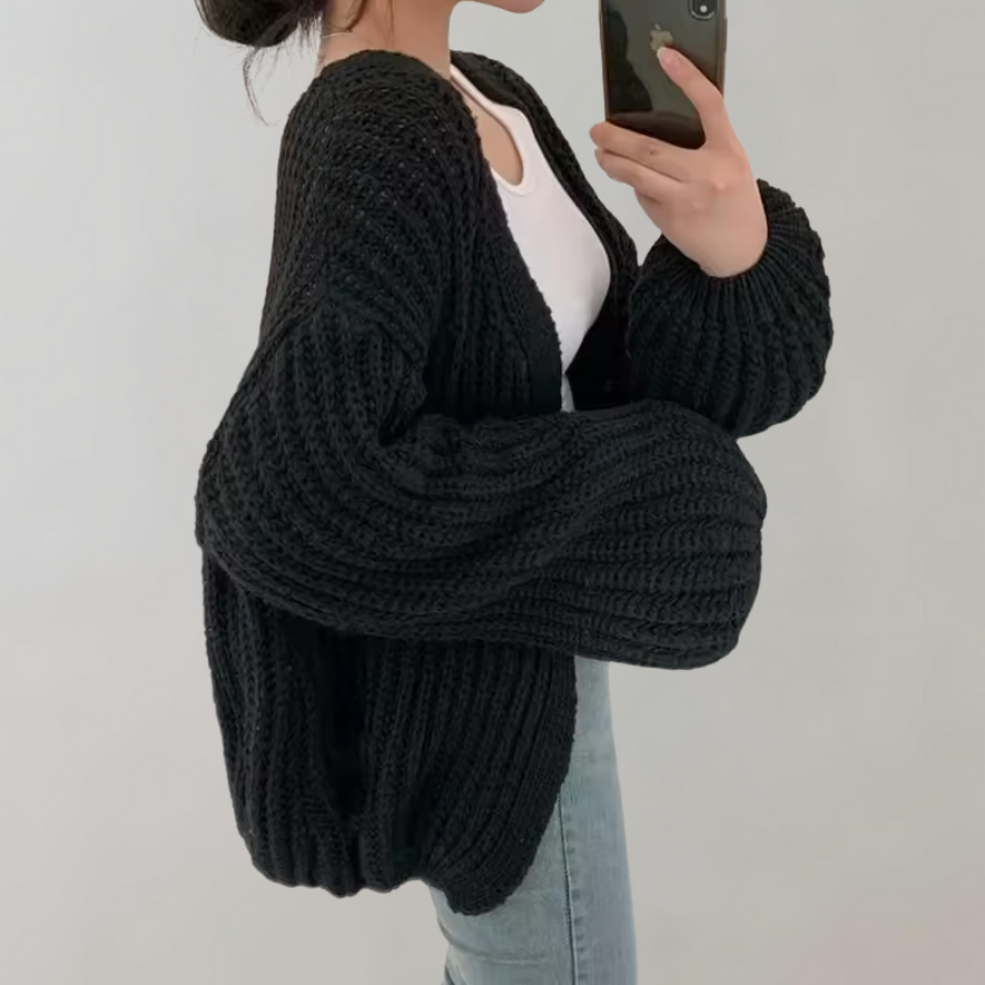 Women's Chunky Oversized Open-Front Cardigan