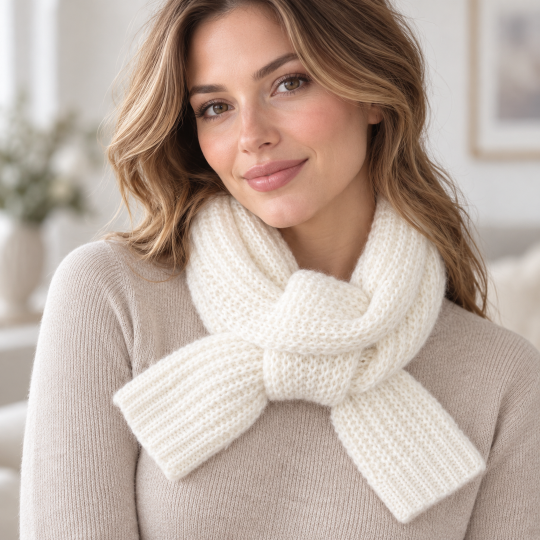 Women's Chunky Ribbed Keyhole Scarf