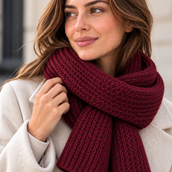 Women's Chunky Ribbed Keyhole Scarf