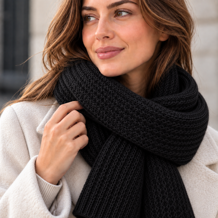 Women's Chunky Ribbed Keyhole Scarf