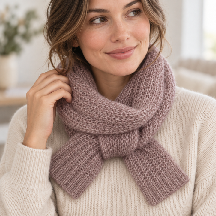 Women's Chunky Ribbed Keyhole Scarf
