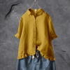 Women's Collared Ruffled-Hem Blouse