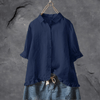 Women's Collared Ruffled-Hem Blouse