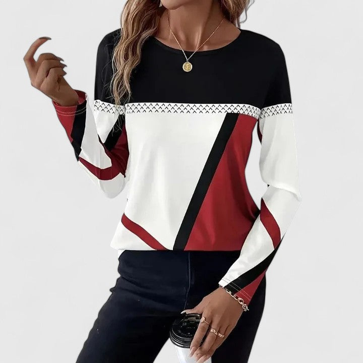 Women's Colorblock Crew Neck Sweater
