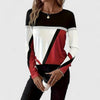 Women's Geometric Colour Block Crew Neck Jumper