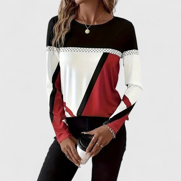 Women's Colorblock Crew Neck Sweater