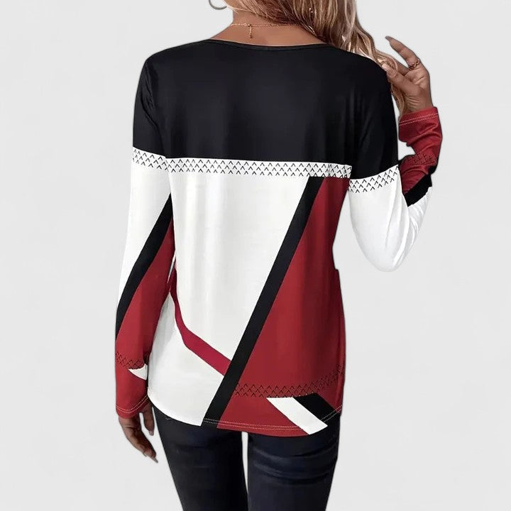 Women's Colorblock Crew Neck Sweater