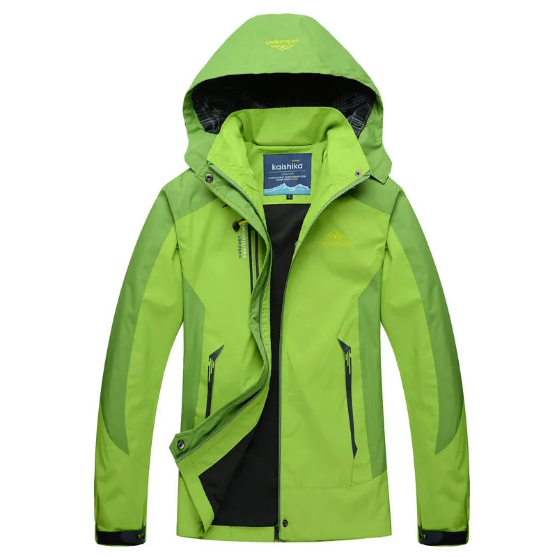 Women's Colour Block Hooded Rain Jacket