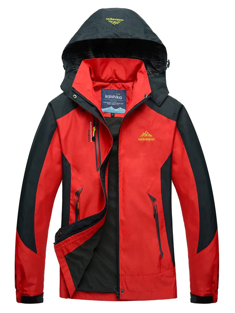 Women's Colour Block Hooded Rain Jacket